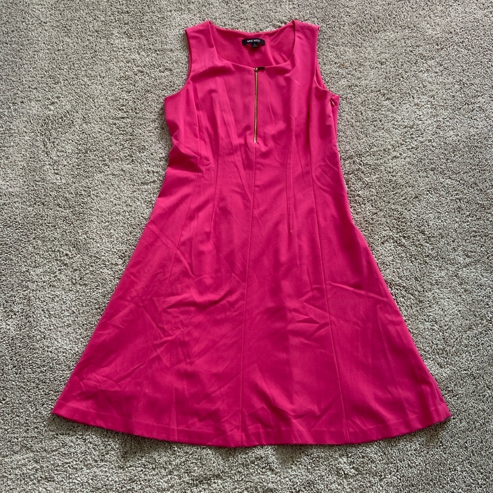 Nine West • Fuchsia Sleeveless A-Line Dress